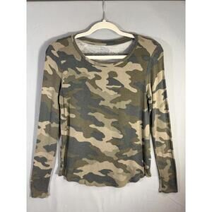 Aeropostale Seriously Soft Perfect Crew Camo Long Sleeve Womens Shirt sz S